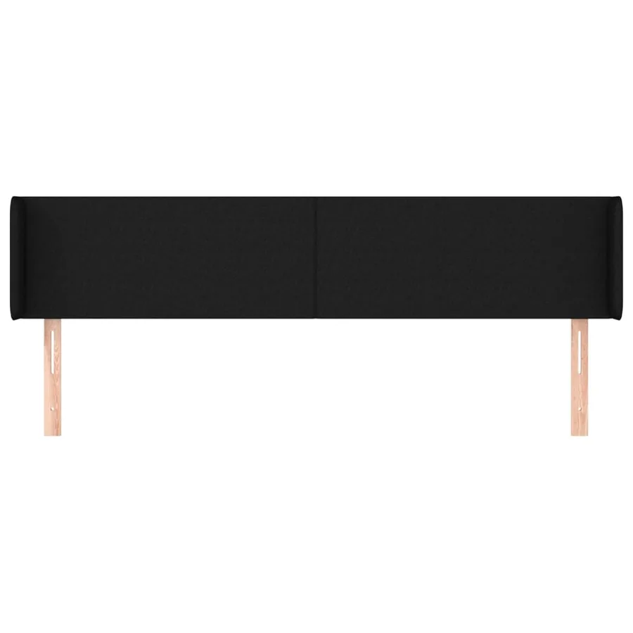 Tête de lit avec oreilles Noir 183x16x78/88 cm Tissu - 3