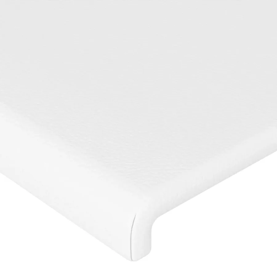 Cadre de lit sans matelas blanc similicuir - 10