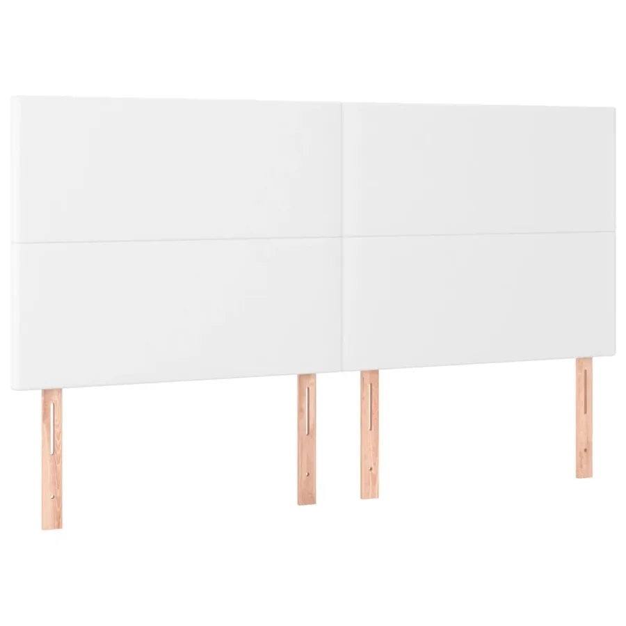 Cadre de lit sans matelas blanc similicuir - 9