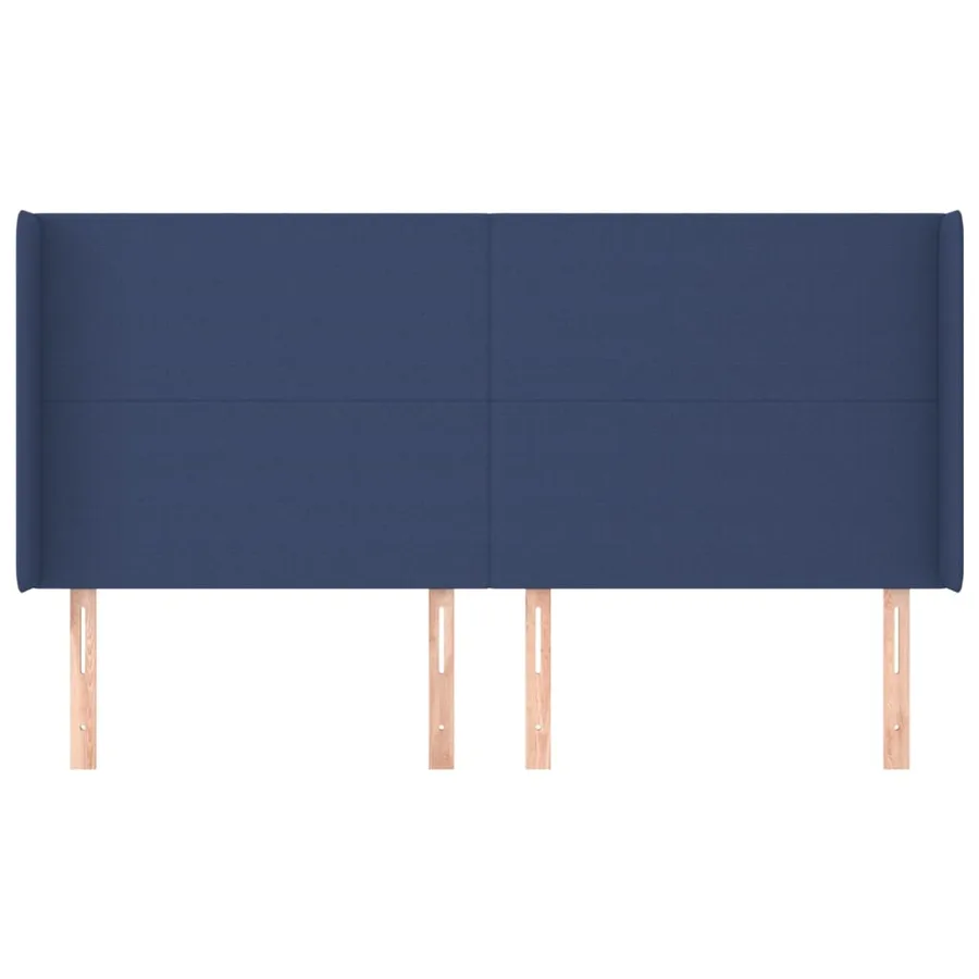 Tête de lit avec oreilles Bleu 183x16x118/128 cm Tissu - 3