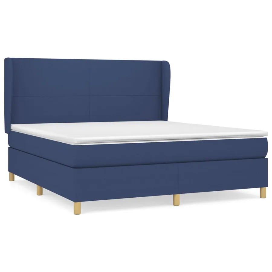 Sommier à lattes de lit avec matelas Bleu 180x200 cm Tissu - 2