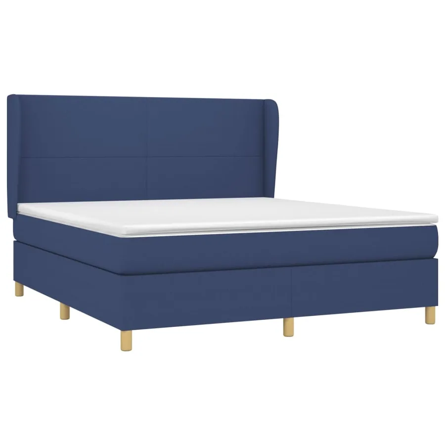 Sommier à lattes de lit avec matelas Bleu 180x200 cm Tissu - 3