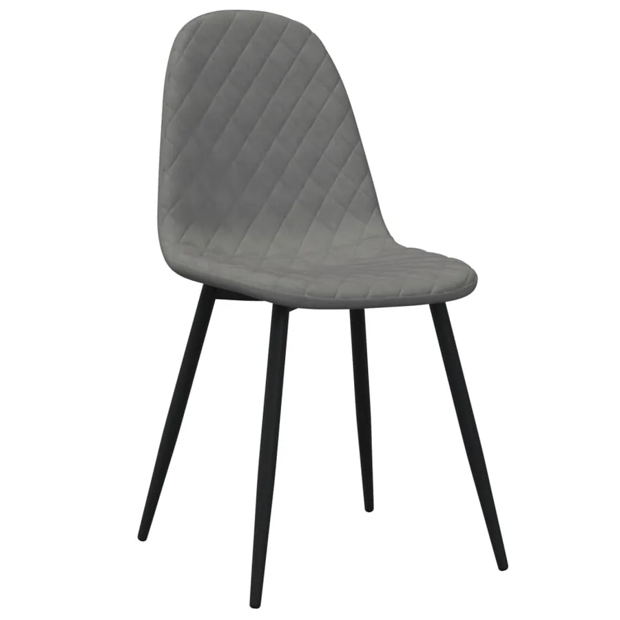 Chaises à manger lot de 2 Gris clair Velours - 3