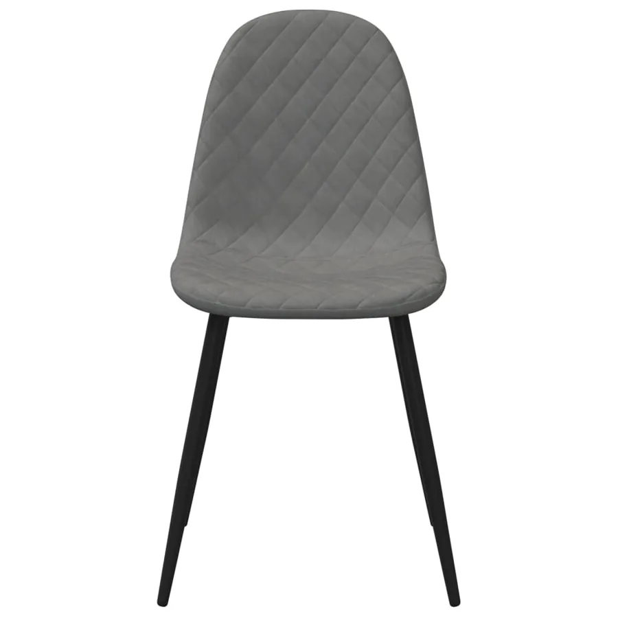 Chaises à manger lot de 2 Gris clair Velours - 4