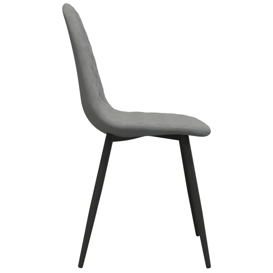 Chaises à manger lot de 2 Gris clair Velours - 5