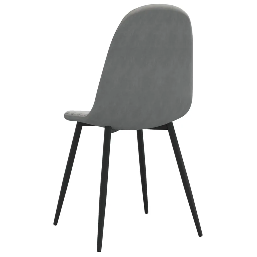 Chaises à manger lot de 2 Gris clair Velours - 6