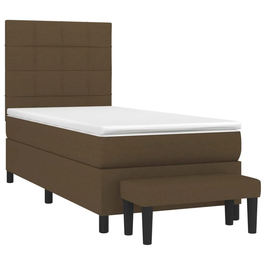 Sommier à lattes de lit avec matelas Marron foncé 90x190 cm - 3
