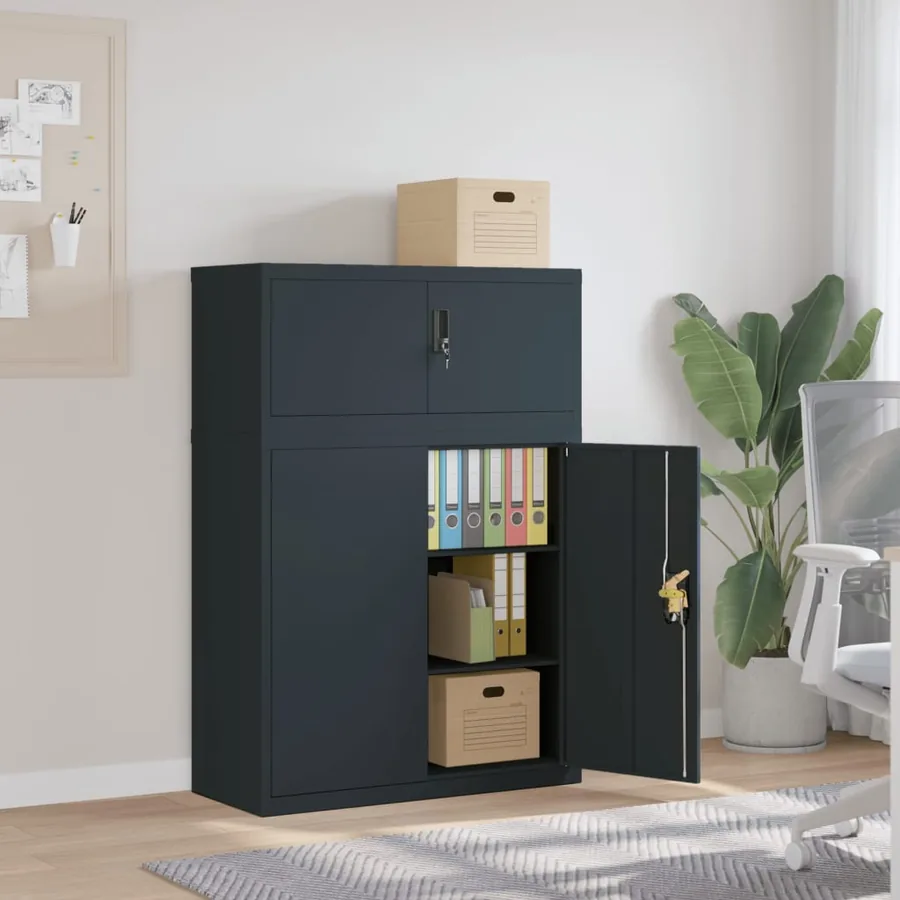 Classeur anthracite 90x40x130 cm acier