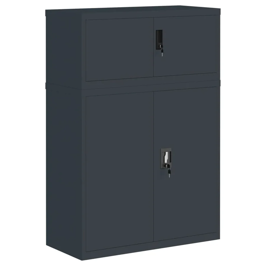 Classeur anthracite 90x40x130 cm acier - 2
