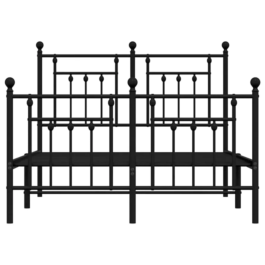 Cadre de lit métal sans matelas avec pied de lit noir 120x190cm - 6