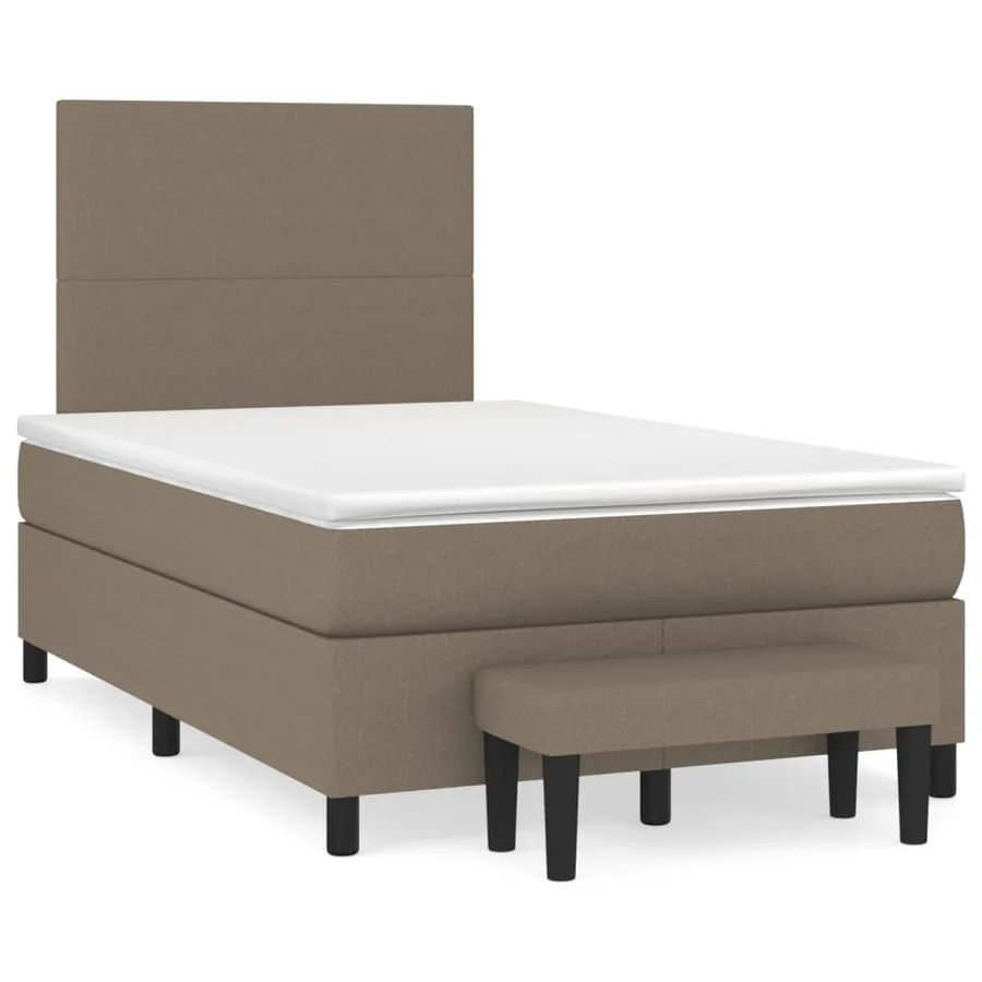 Sommier à lattes de lit avec matelas Taupe 120x200 cm Tissu - 2