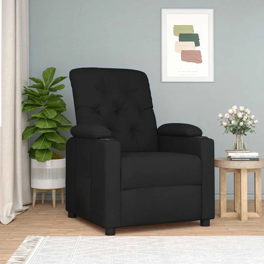 Fauteuil inclinable Noir Tissu
