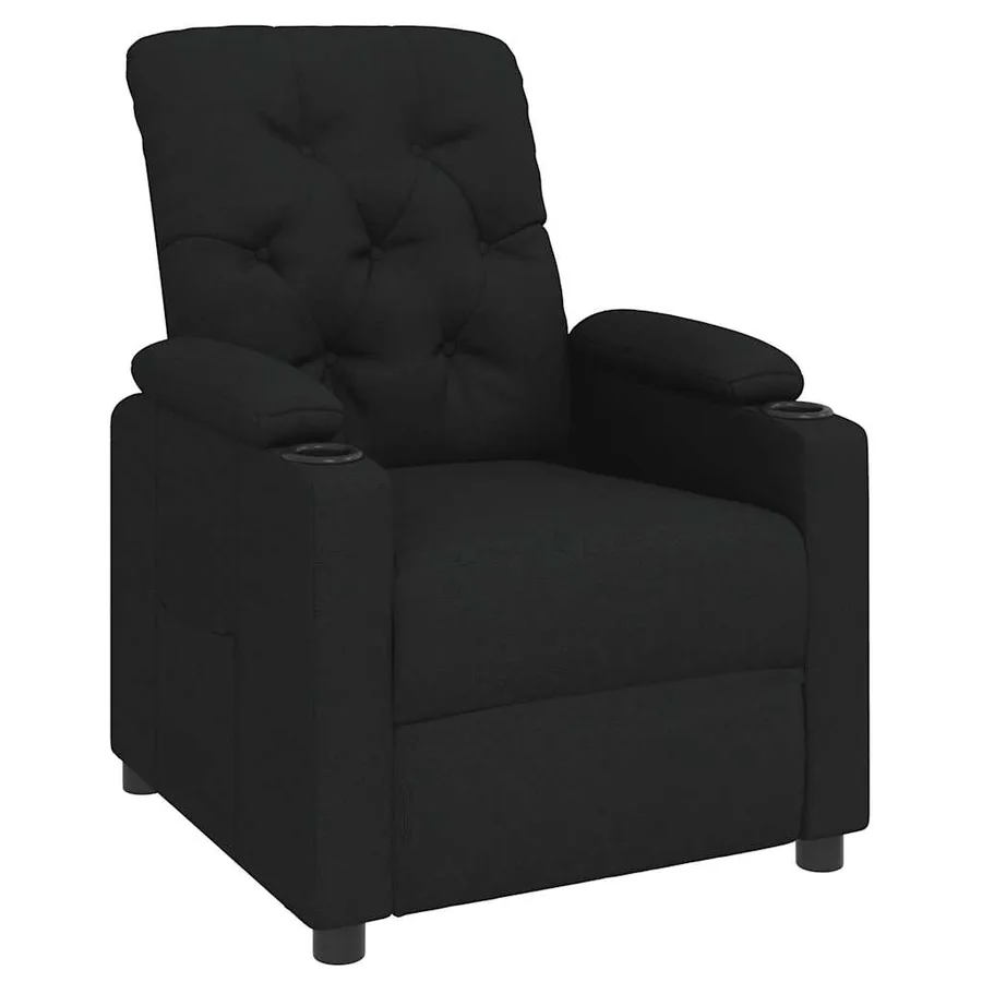 Fauteuil inclinable Noir Tissu - 2