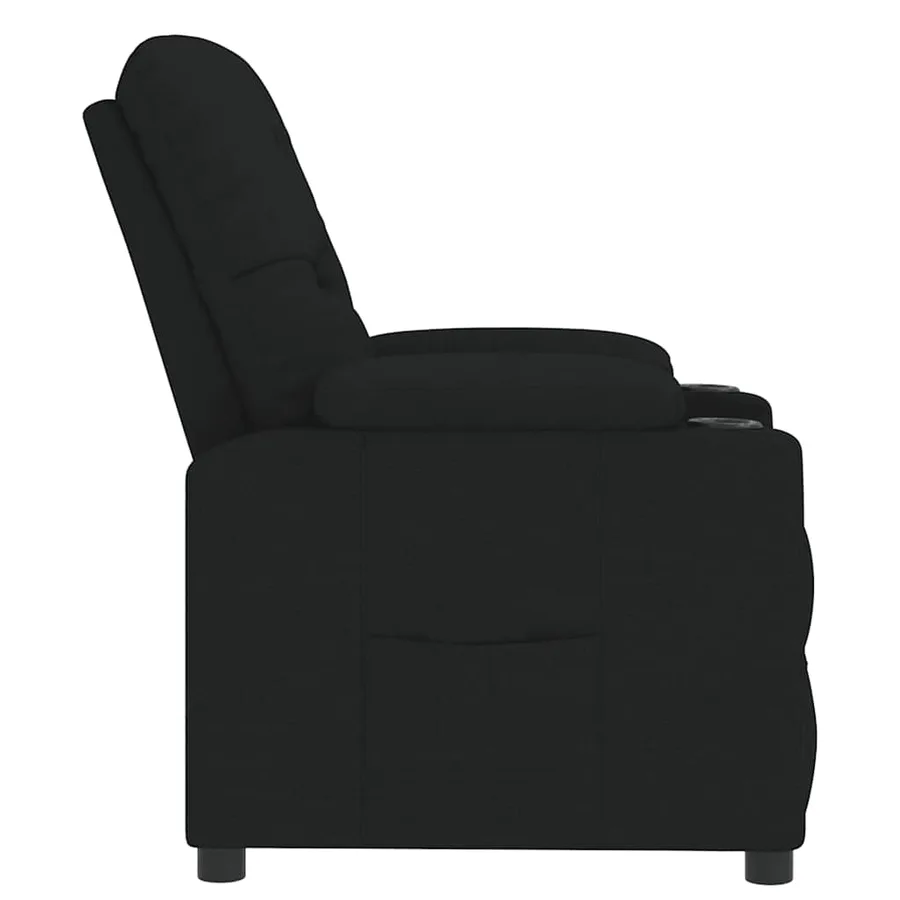 Fauteuil inclinable Noir Tissu - 4