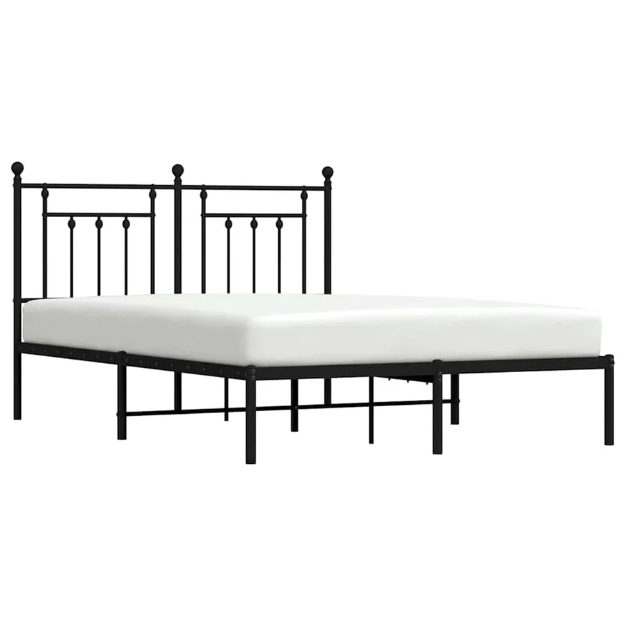 Cadre de lit métal sans matelas avec tête de lit noir 140x200cm - 5