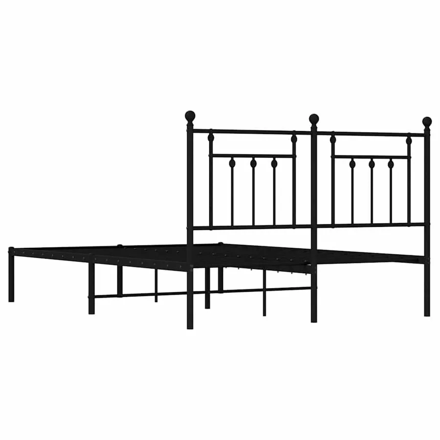 Cadre de lit métal sans matelas avec tête de lit noir 140x200cm - 8