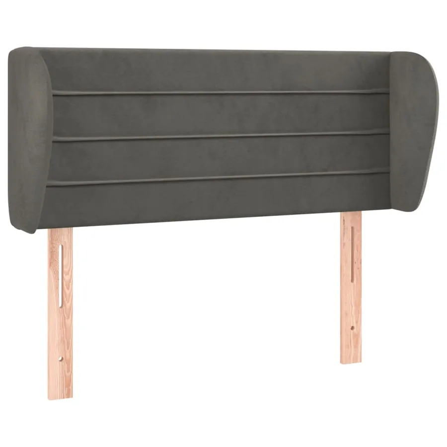 Tête de lit avec oreilles Gris foncé 93x23x78/88 cm Velours - 2