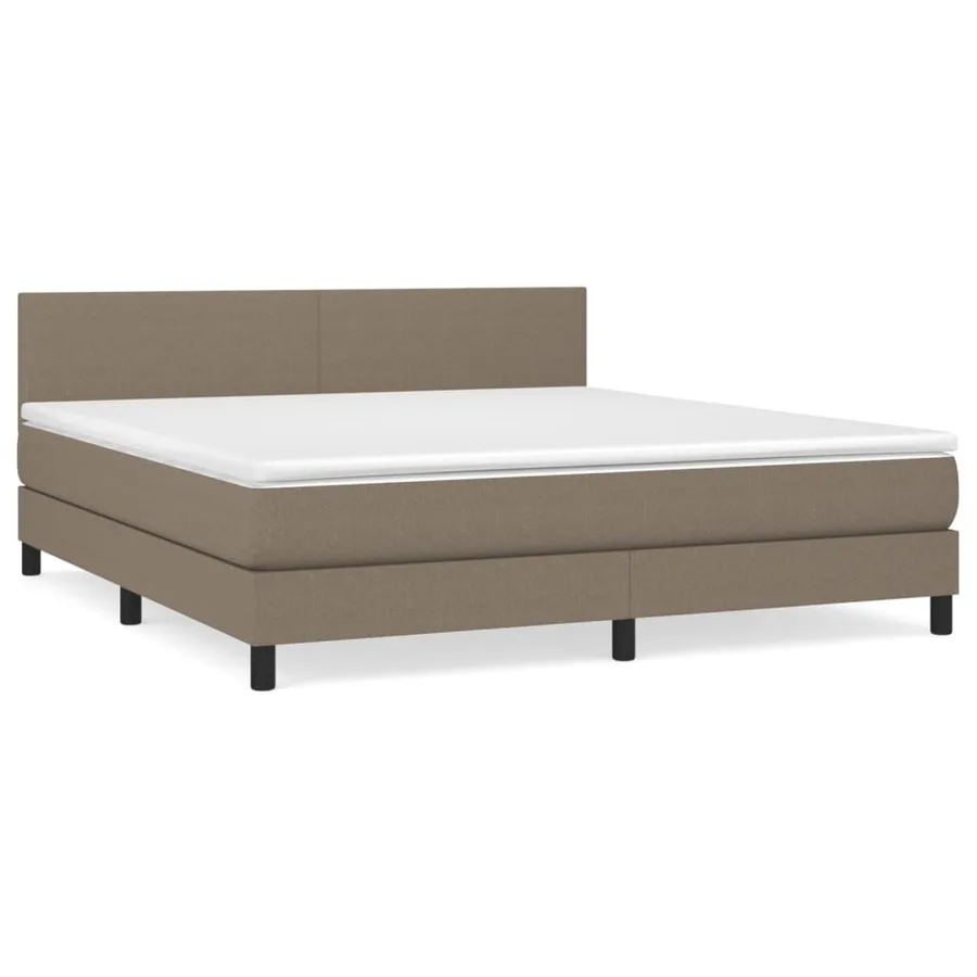 Sommier à lattes de lit avec matelas Taupe 160x200 cm Tissu - 2