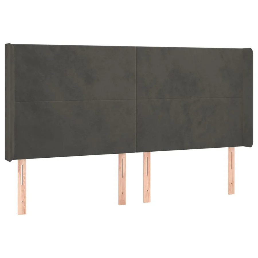 Sommier à lattes de lit matelas et LED Gris foncé 180x200 cm - 7