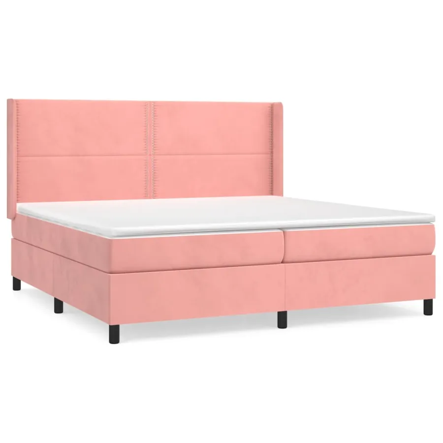Sommier à lattes de lit avec matelas Rose 200x200 cm Velours - 2