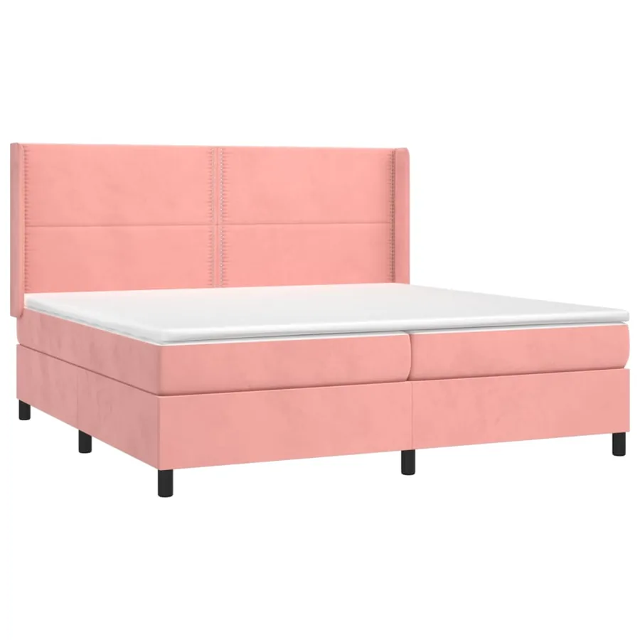 Sommier à lattes de lit avec matelas Rose 200x200 cm Velours - 3