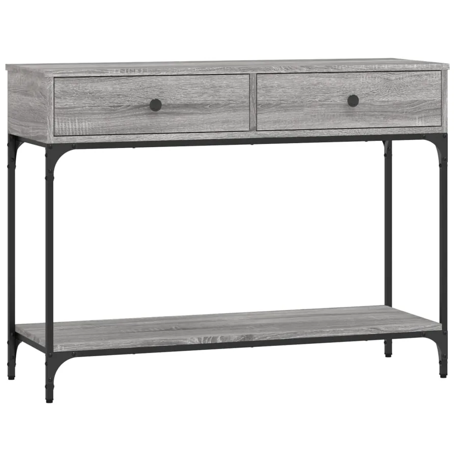 Table console sonoma gris 100x34,5x75 cm bois d'ingénierie - 2