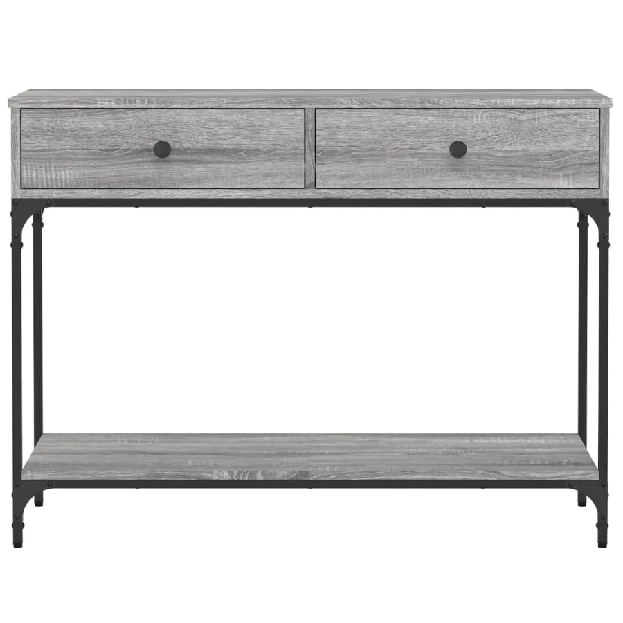 Table console sonoma gris 100x34,5x75 cm bois d'ingénierie - 3