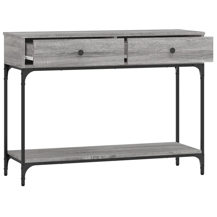 Table console sonoma gris 100x34,5x75 cm bois d'ingénierie - 4