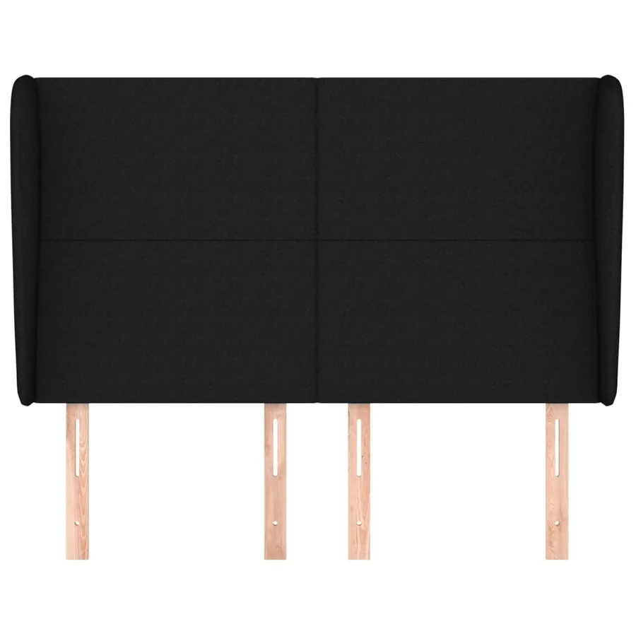 Tête de lit avec oreilles Noir 147x23x118/128 cm Tissu - 3