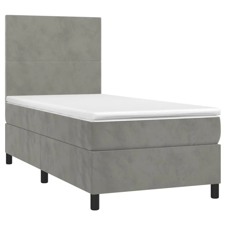Sommier à lattes de lit et matelas Gris clair 80x200 cm Velours - 3