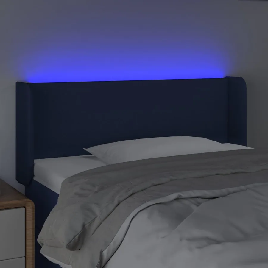 Tête de lit à LED Bleu 93x16x78/88 cm Tissu - 4