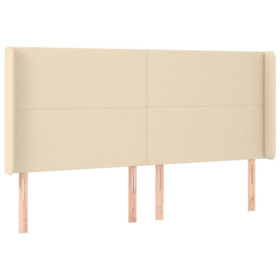 Sommier à lattes de lit matelas et LED Crème 160x200 cm Tissu - 7