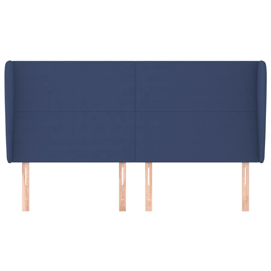 Tête de lit avec oreilles Bleu 163x23x118/128 cm Tissu - 3