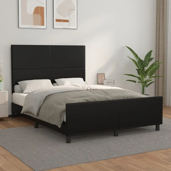 Cadre de lit sans matelas noir 140x200 cm similicuir