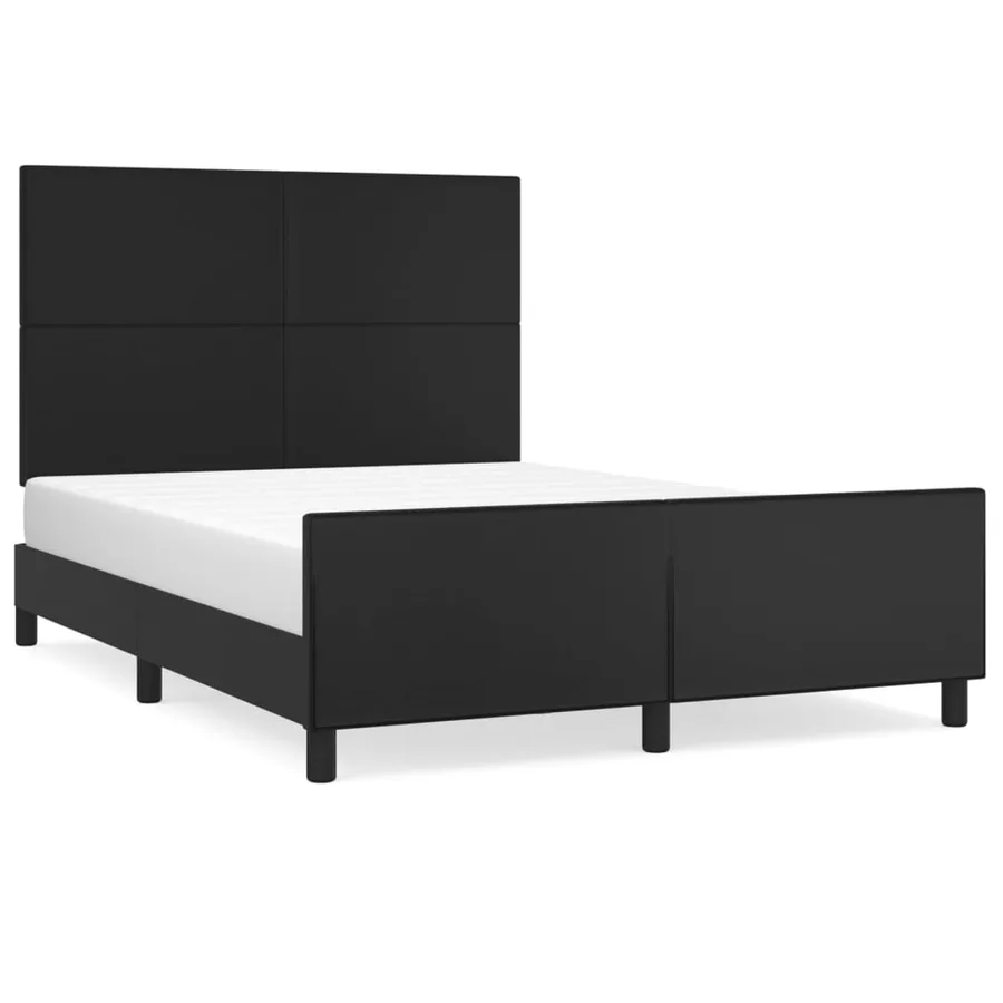 Cadre de lit sans matelas noir 140x190 cm similicuir - 2