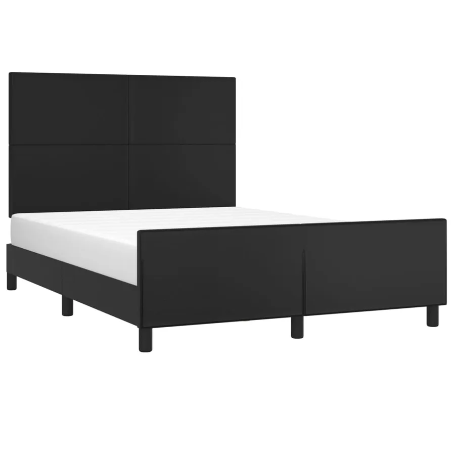 Cadre de lit sans matelas noir 140x190 cm similicuir - 3