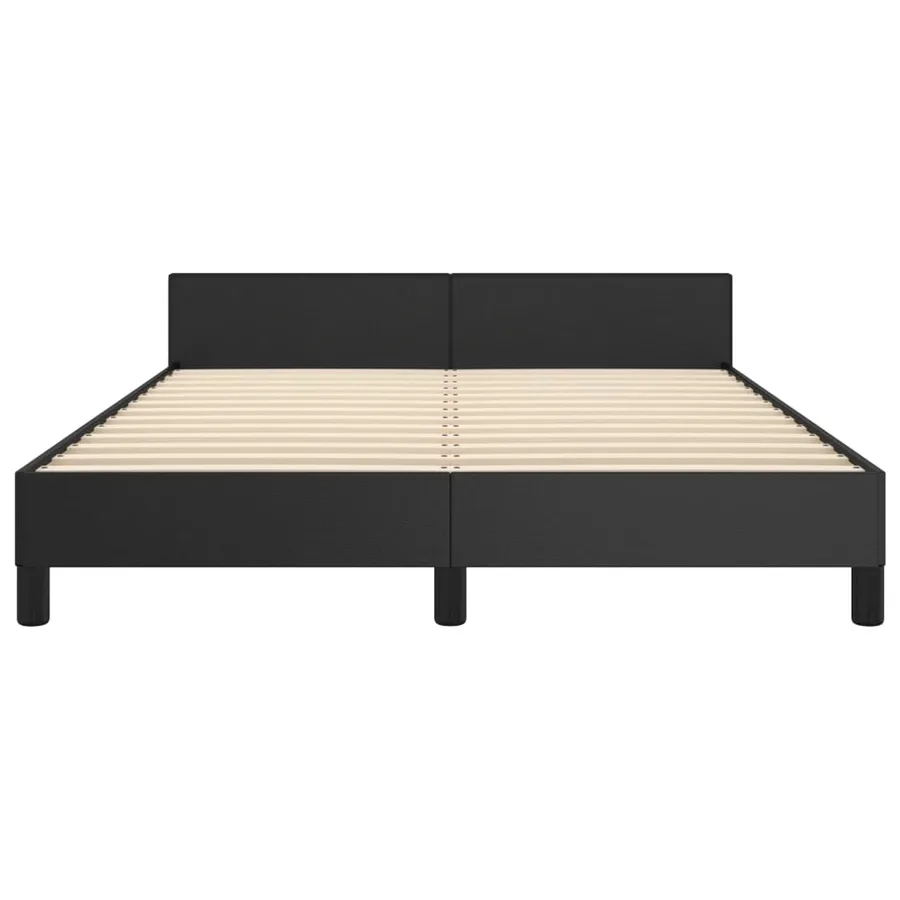 Cadre de lit sans matelas noir 140x190 cm similicuir - 6