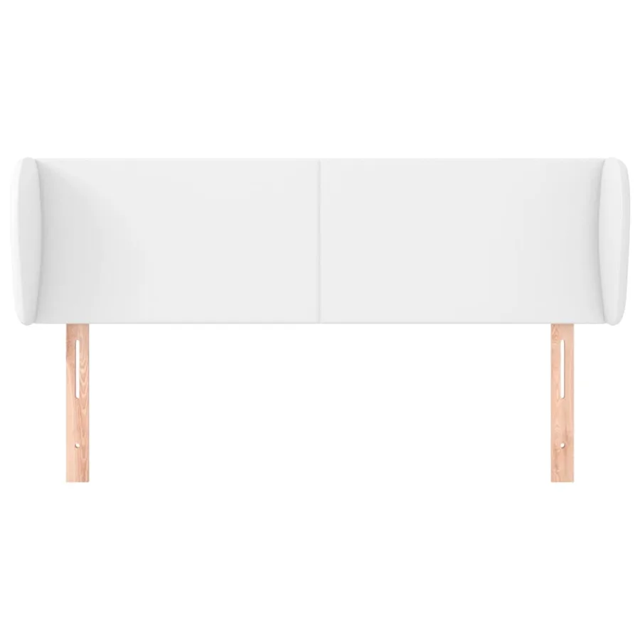 Tête de lit avec oreilles Blanc 147x23x78/88 cm Similicuir - 3