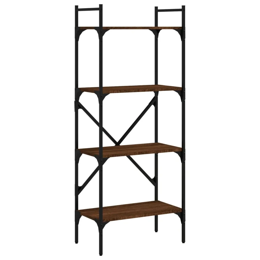 Bibliothèque à 4 niveaux chêne marron 56x31,5x138,5 cm - 2