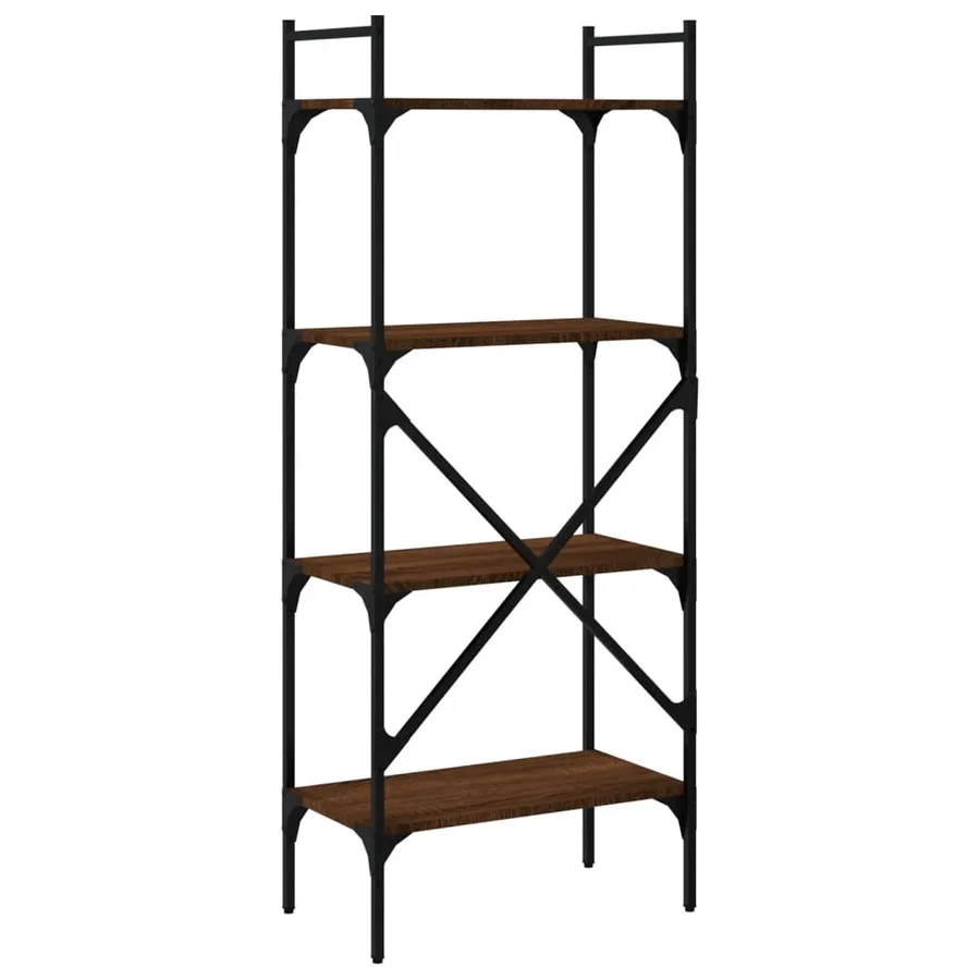 Bibliothèque à 4 niveaux chêne marron 56x31,5x138,5 cm - 4