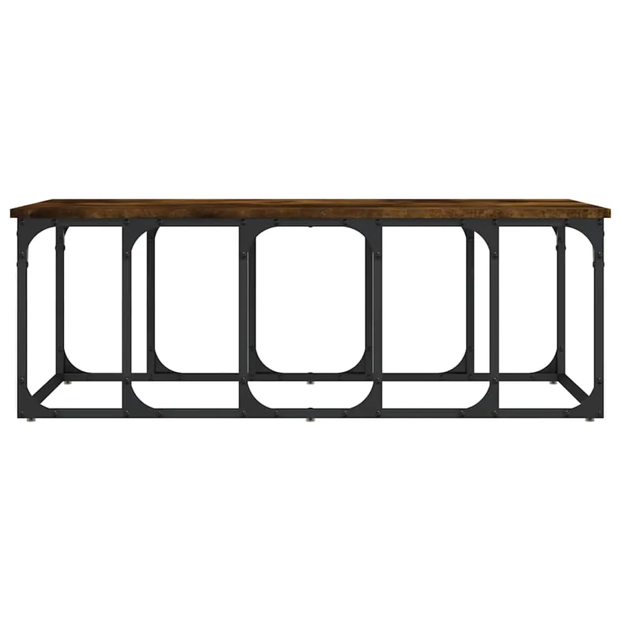 Table basse chêne fumé 100x50x35,5 cm bois d'ingénierie - 4