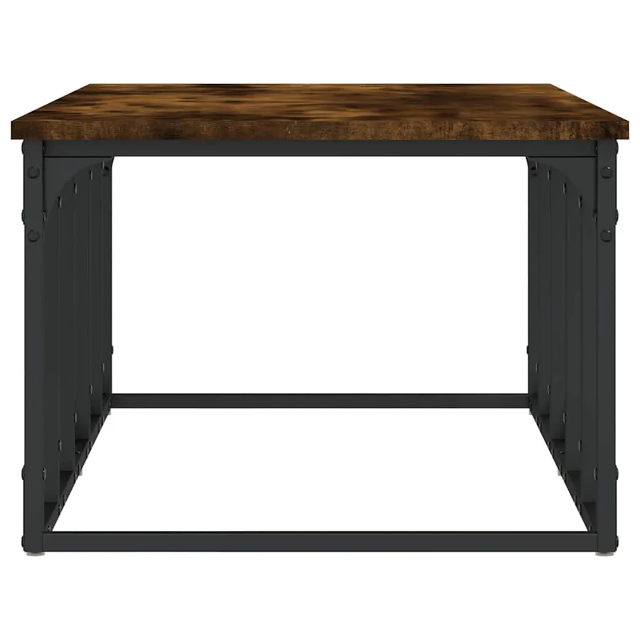 Table basse chêne fumé 100x50x35,5 cm bois d'ingénierie - 5