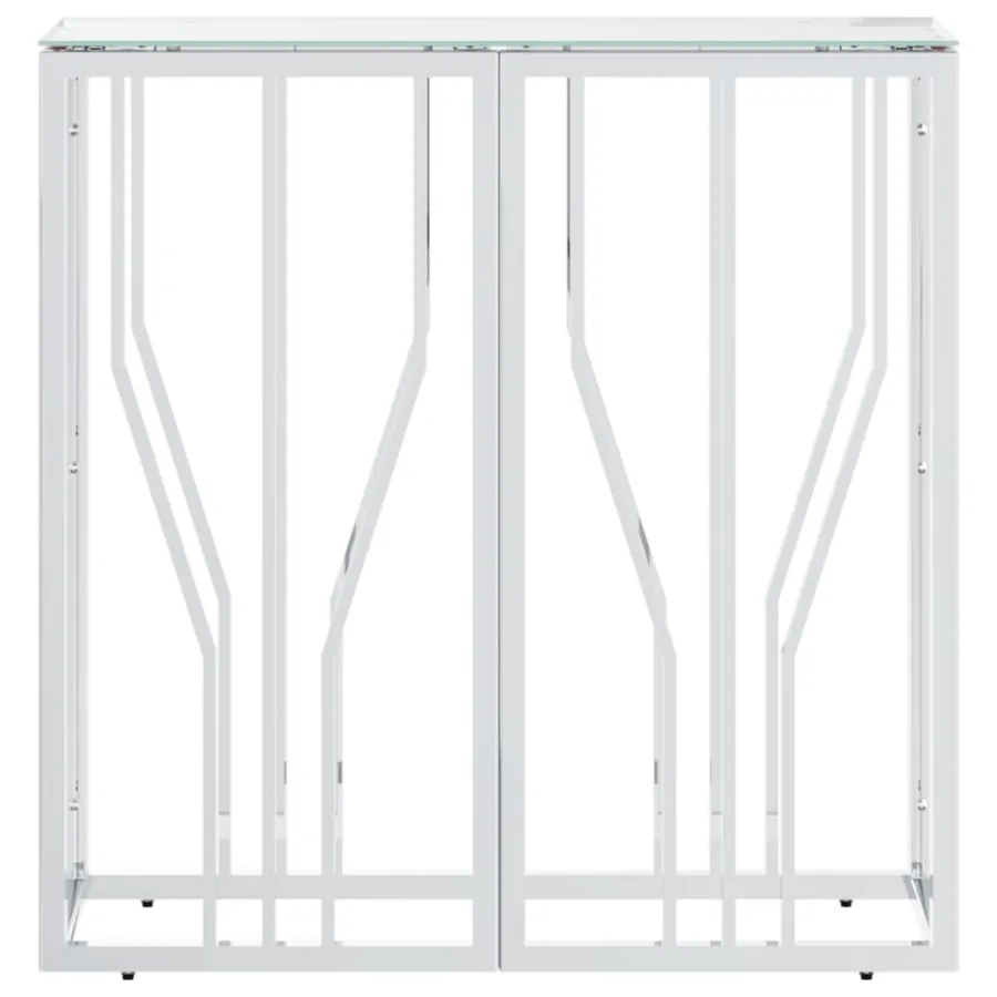 Table console 70x30x70 cm acier inoxydable et verre - 3