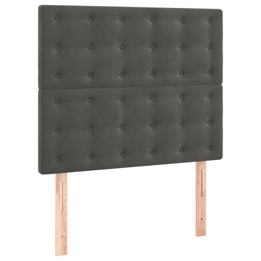 Sommier à lattes de lit et matelas Gris foncé 120x200cm Velours - 5