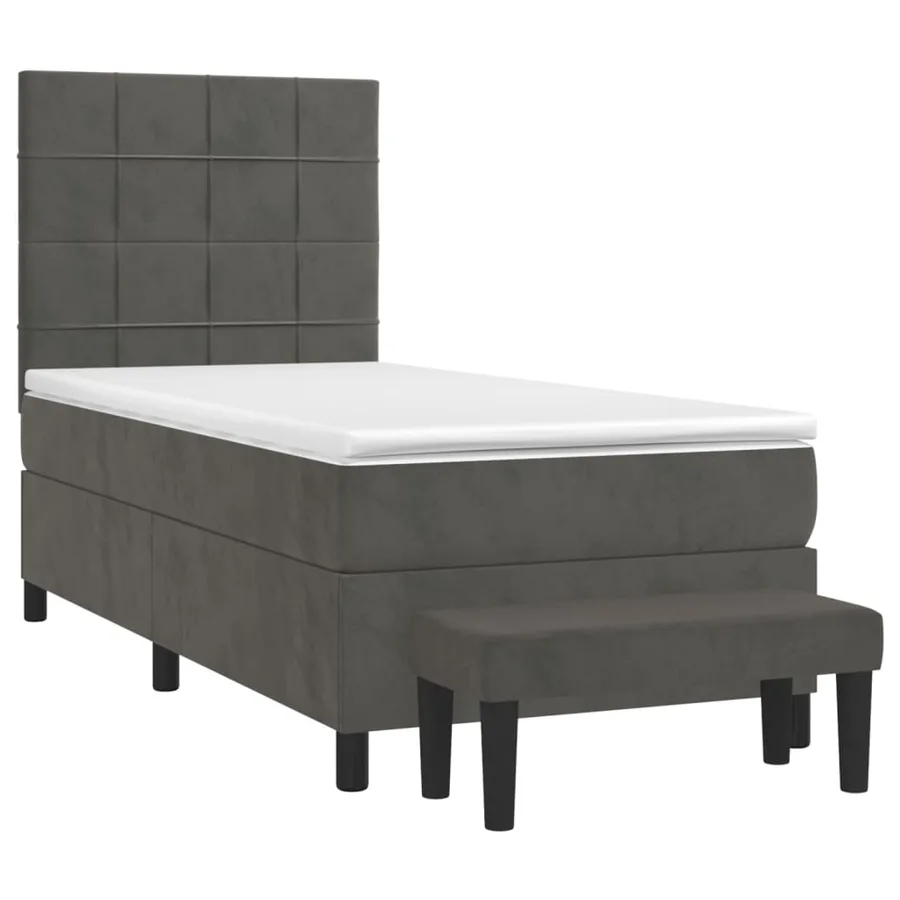 Sommier à lattes de lit avec matelas Gris foncé 100x200 cm - 3