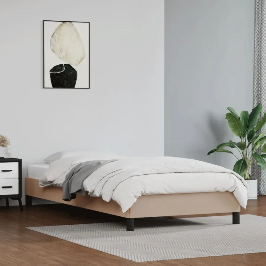 Cadre de lit sans matelas cappuccino 80x200 cm similicuir