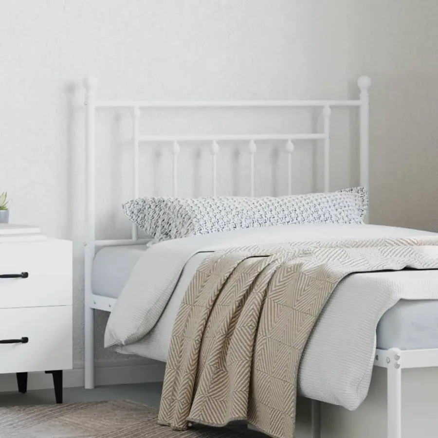 Tête de lit de remplacement métal blanc 90 cm - 3