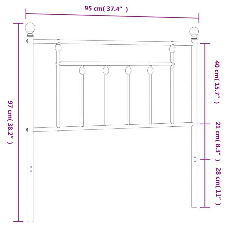 Tête de lit de remplacement métal blanc 90 cm - 7