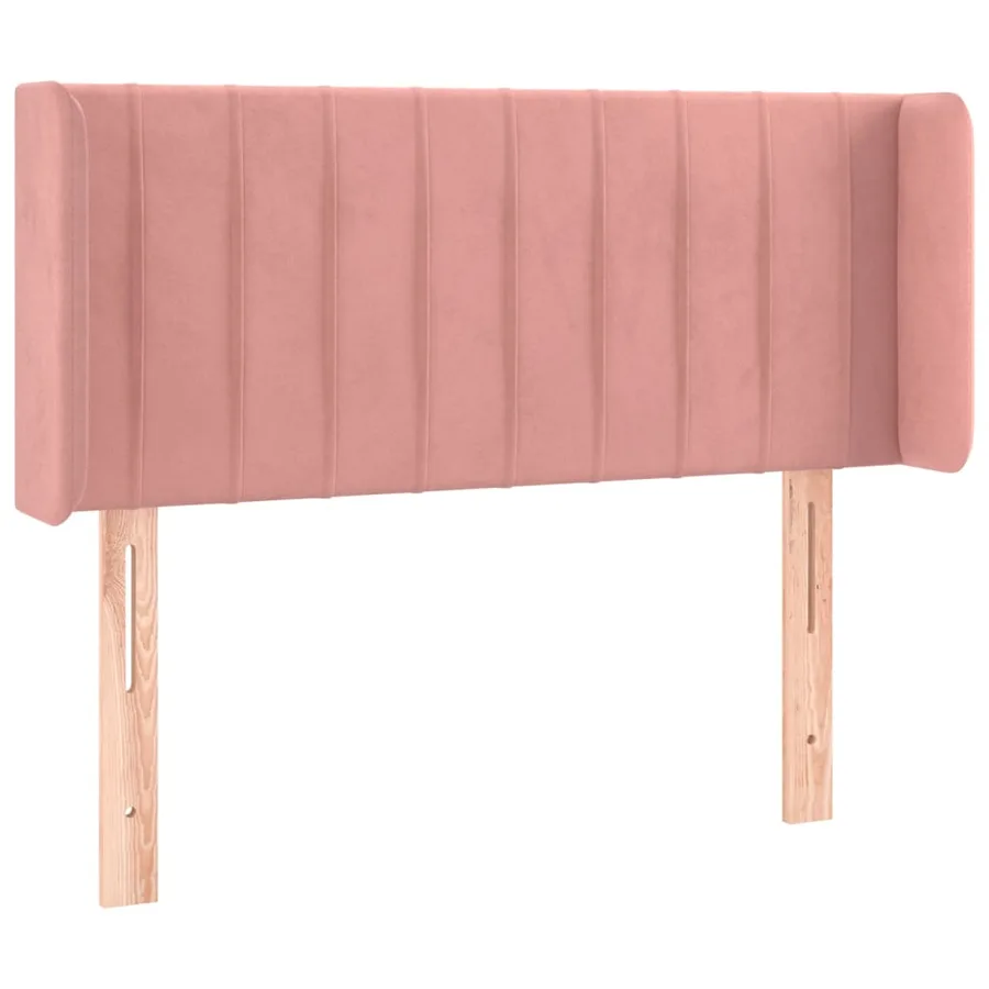 Tête de lit avec oreilles Rose 93x16x78/88 cm Velours - 2