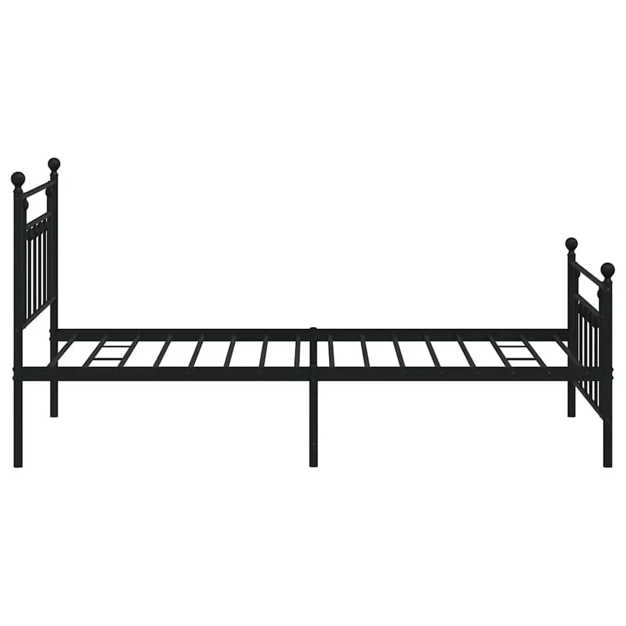 Cadre de lit métal sans matelas et pied de lit noir 100x200 cm - 7
